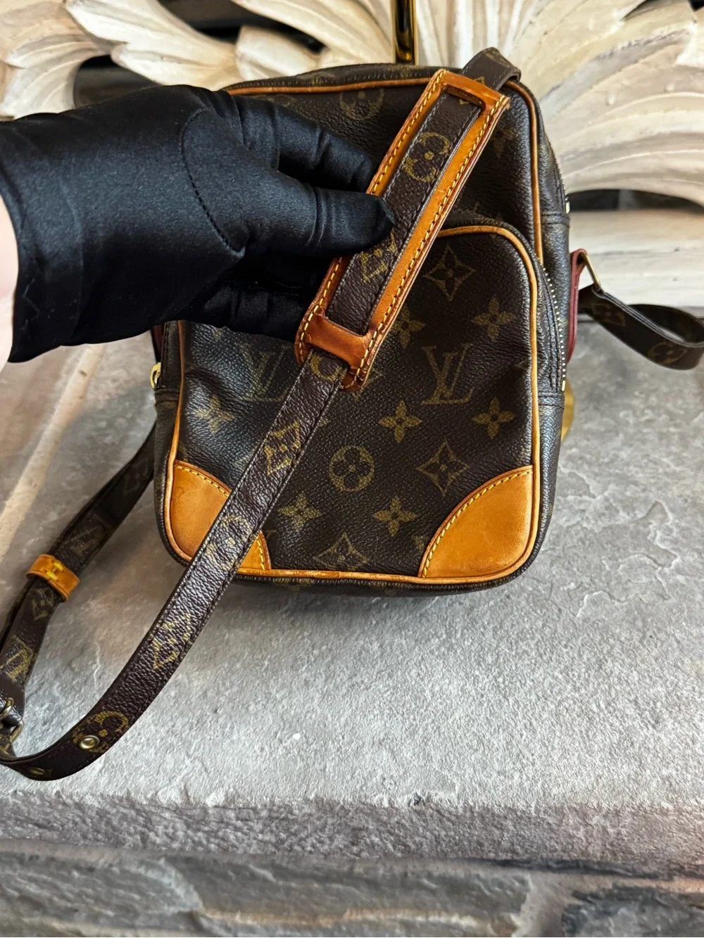Louis Vuitton Monogram Amazon Canvas Messenger Bag with Tan Trim